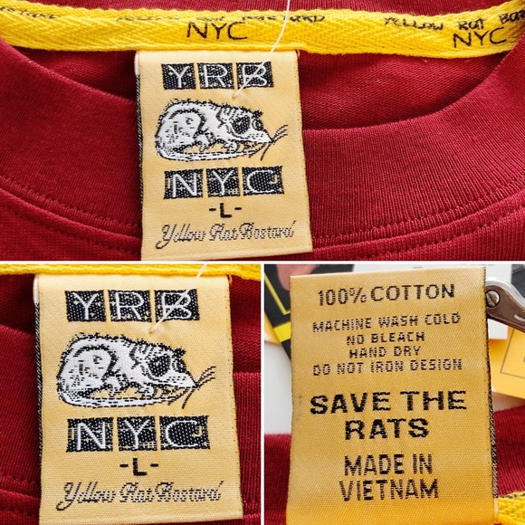 VINTAGE YELLOW RAT BASTARD NYC Men’s Rusty Red Rat Graphic Glow in the Dark Tee - Picture 13 of 16